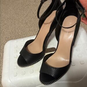 BCBGeneration Black Open-Toe Heels